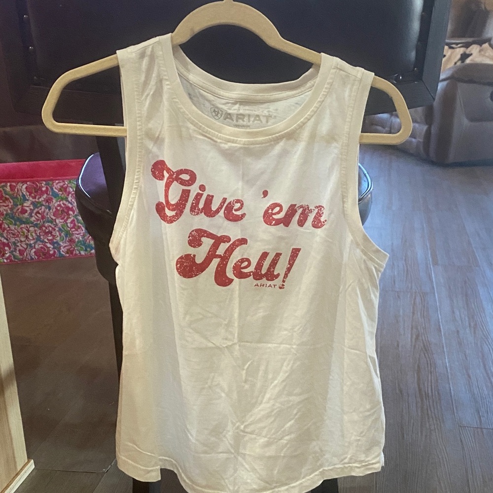 Ariat White Tank Top with Red Graphic